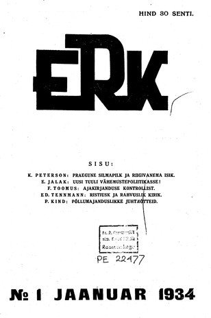 ERK ; 1 1934-01