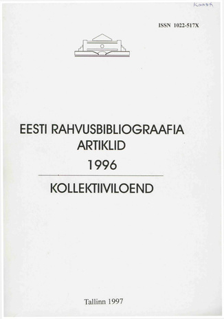 Eesti Rahvusbibliograafia. Artiklid. Kollektiiviloend ; 1996