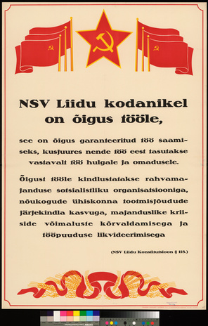 NSV Liidu kodanikel on õigus tööle