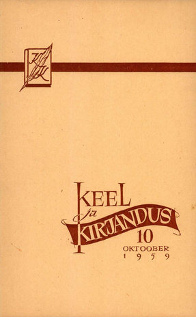 Keel ja Kirjandus ; 10 1959-10