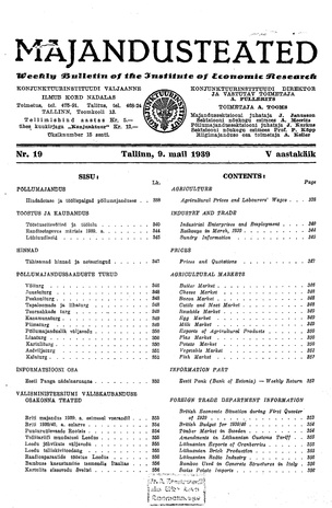 Majandusteated ; 19 1939-05-09