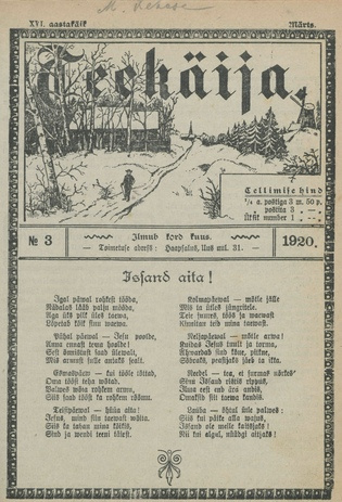 Teekäija : Eesti Baptisti Koguduse Ühenduse häälekandja ; 3 1920-03