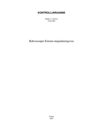 Rahvusooper Estonia majandustegevus (Riigikontrolli kontrolliaruanded 2007)