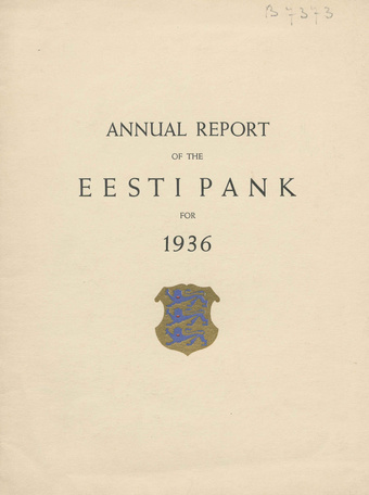 Annual report of the Eesti Pank [Bank of Estonia] ; 1936