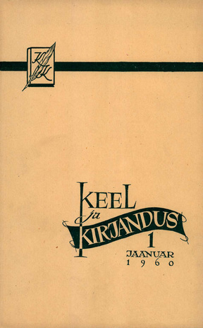 Keel ja Kirjandus ; 1 1960-01