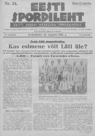 Eesti Spordileht ; 34 1925-08-26