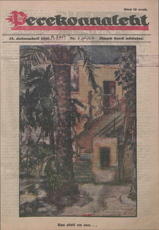 Perekonnaleht : mitmesuguse sisuga ajaviiteajakiri ; 1 1930-12-13