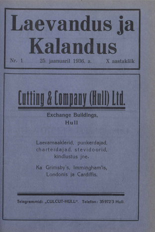 Laevandus ja Kalandus ; 1 1936-01-25