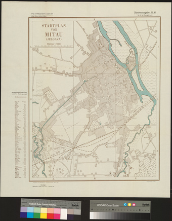 Stadtplan von Mitau (Jelgava)