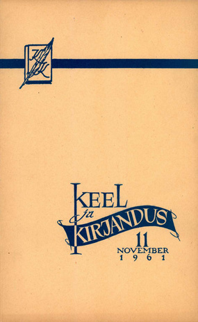 Keel ja Kirjandus ; 11 1961-11