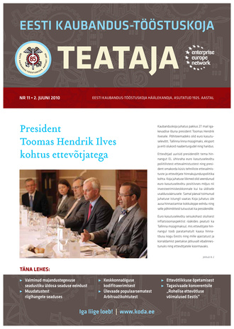 Eesti Kaubandus-Tööstuskoja Teataja ; 11 2010-06-02