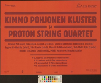 Kimmo Pohjonen Kluster ja Proton String Quartet