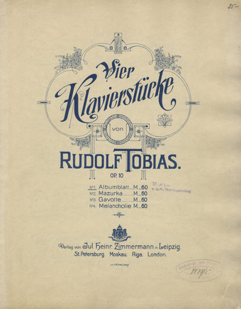 Vier Klavierstücke. № 1, Albumblatt : Op. 10 