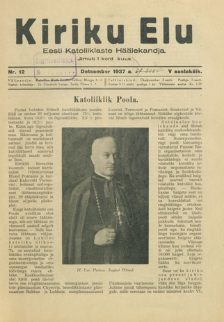 Kiriku Elu : Eesti Katoliiklaste Häälekandja ; 12 1937-12-09