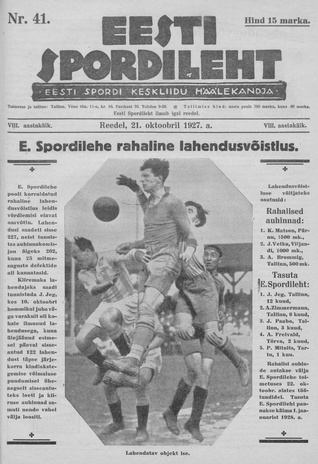Eesti Spordileht ; 41 1927-10-21