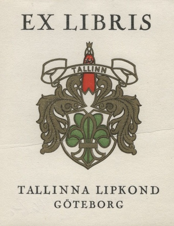 Ex libris Tallinna Lipkond Göteborg 