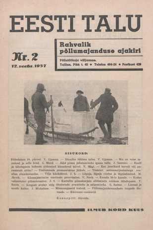 Eesti Talu : rahvalik põllumajanduse ajakiri ; 2 1937-02-12
