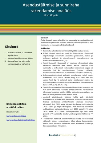 Asendustäitmise ja sunniraha rakendamise analüüs ; (Kriminaalpoliitika analüüs ; 2011, november)