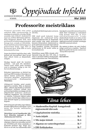 Õppejõudude Infoleht ; 2003-05
