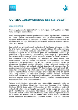 Usuvabadus Eestis 2013
