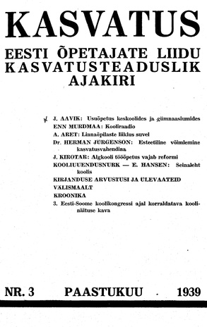Kasvatus ; 3 1939-03