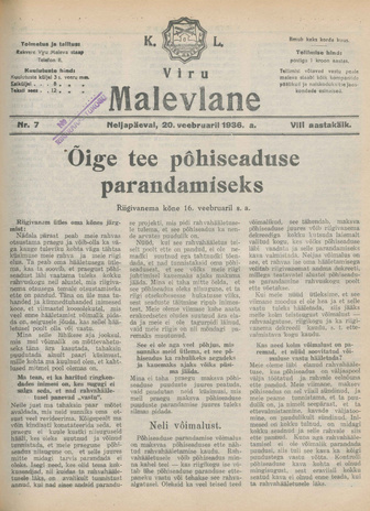 K. L. Viru Malevlane ; 7 1936-02-20