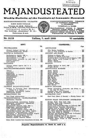 Majandusteated ; 18-19 1940-05-07
