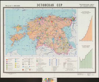 Эстонская ССР : Экономическая карта для средней школы 