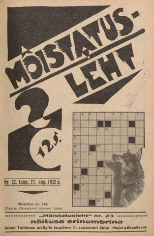 Mõistatusleht ; 22 1932-08-27