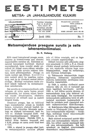 Eesti Mets ; 7 1931
