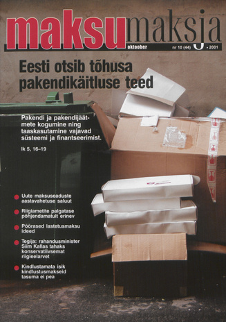 Maksumaksja : Eesti Maksumaksjate Liidu ajakiri ; 10 (44) 2001-10