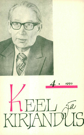 Keel ja Kirjandus ; 4 1976-04