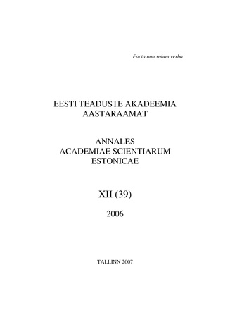 Eesti Teaduste Akadeemia aastaraamat ; 12 (39) 2006 