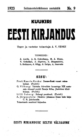 Eesti Kirjandus ; 9 1923