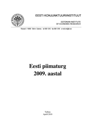 Eesti piimaturg ; 2009 aasta ülevaade