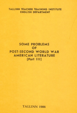Some problems of post-second world war American literature. Part 3 
