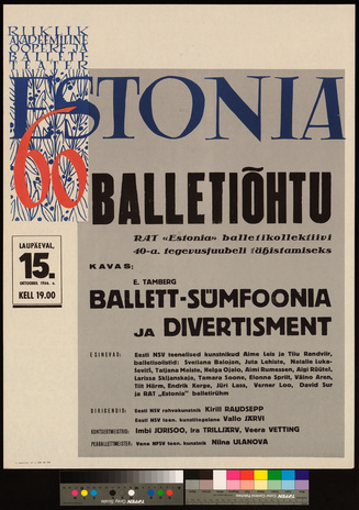 Estonia 60 : balletiõhtu 
