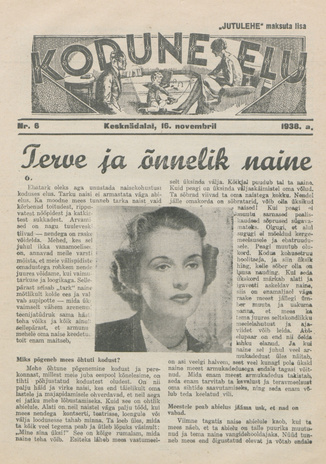 Kodune Elu : [kodukultuuri ajakiri] : "Jutulehe" maksuta lisa ; 6 1938-11-16