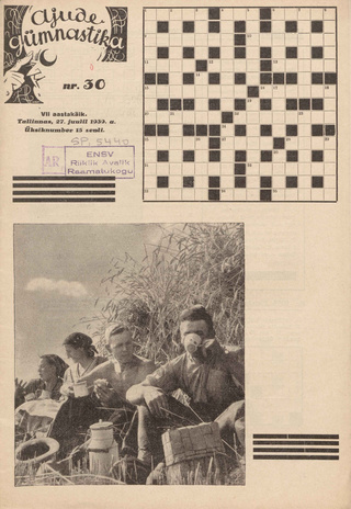 Ajude Gümnastika : ristsõnamõistatuste ajakiri ; 30 1939-07-27
