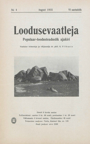 Loodusevaatleja : populaar-loodusteaduslik ajakiri ; 4 1935-08-30