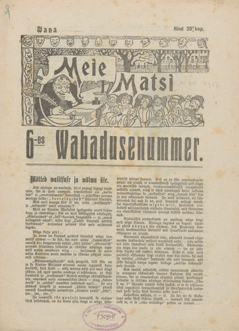 Vana Meie Mats : nalja- ja pilkekunsti nädalkiri ; 30-31 1917