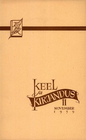 Keel ja Kirjandus ; 11 1959-11
