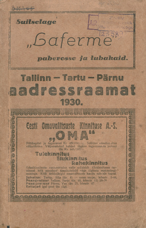Tallinn-Tartu-Pärnu aadressraamat 1930