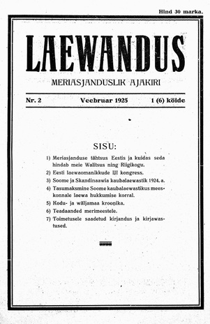 Laevandus ; 2 1925-02