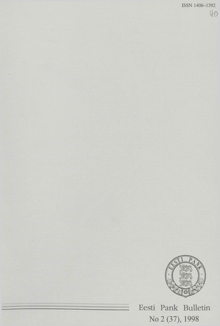 Eesti Pank (Bank of Estonia) : bulletin ; 2 (37) 1998