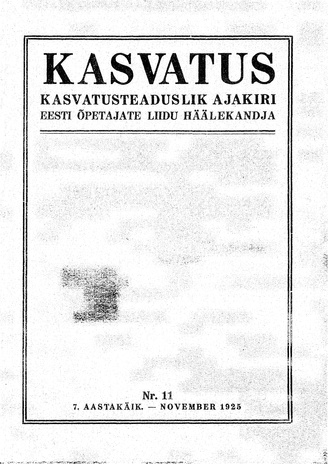 Kasvatus ; 11 1925-11