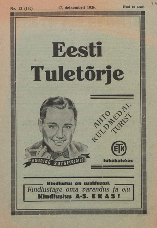Eesti Tuletõrje : tuletõrje kuukiri ; 12 (143) 1936-12-17