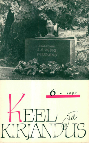 Keel ja Kirjandus ; 6 1972-06
