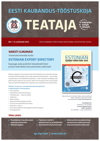 Eesti Kaubandus-Tööstuskoja Teataja ; 1 2010-01-13