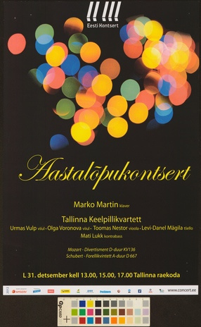 Aastalõpukontsert : Marko Martin, Tallinna Keelpillikvartett 